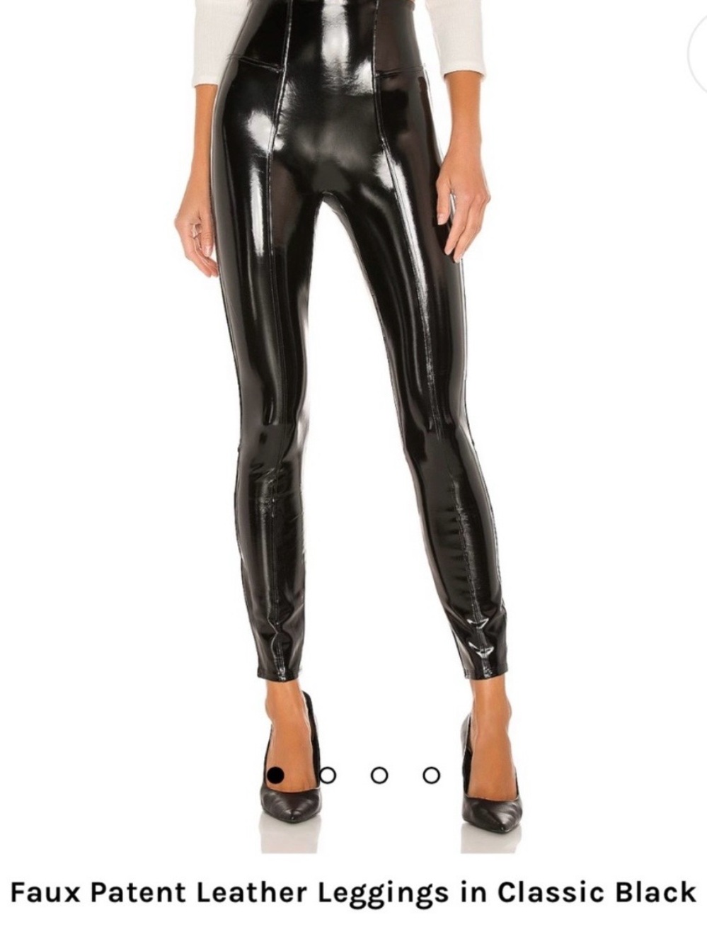 SPANX Faux Patent Leather Leggings in Black